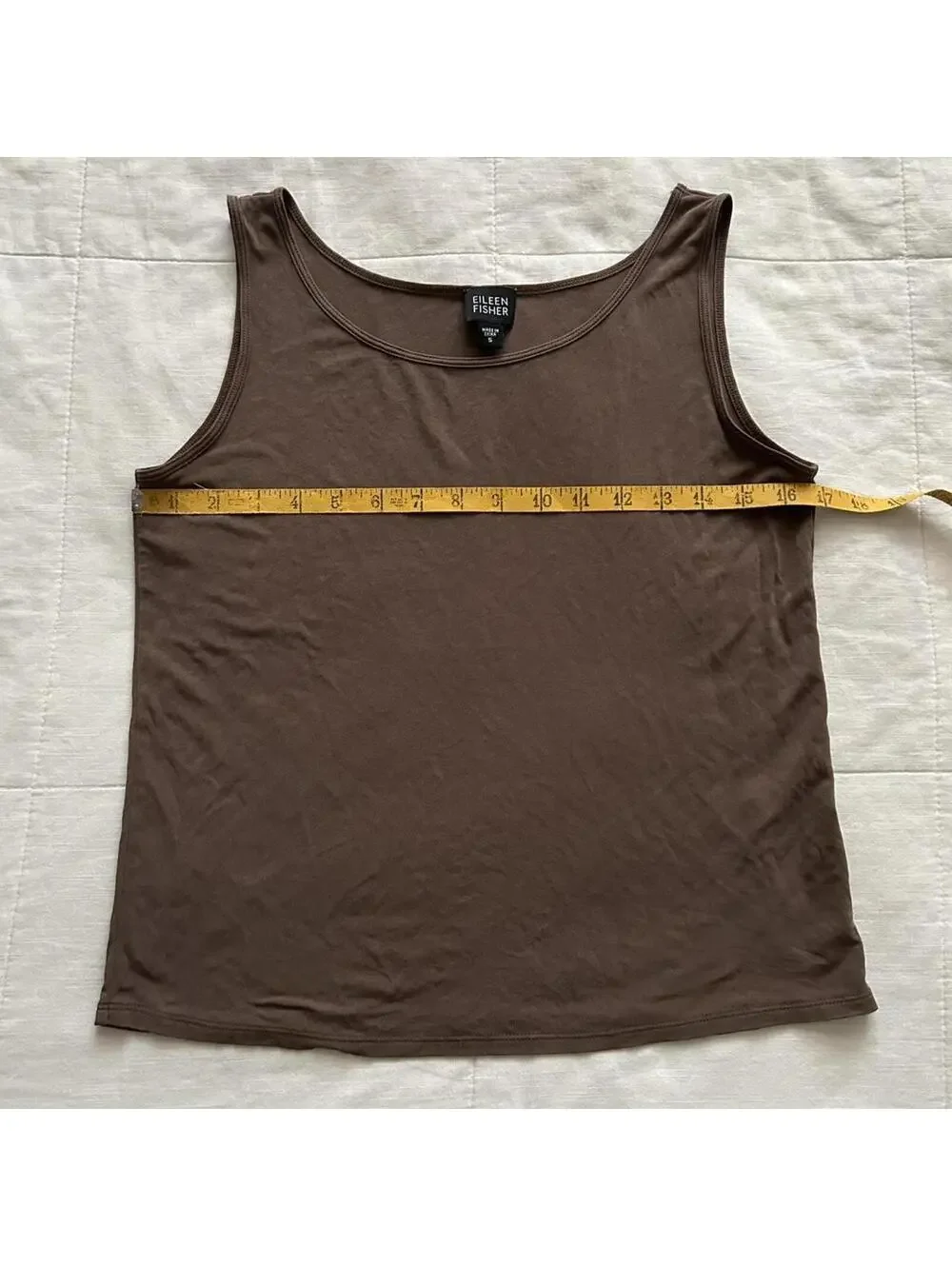 Eileen Fisher brown silk tank top Size Small - Picture 6 of 6